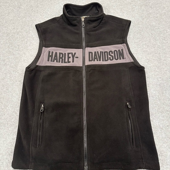 Harley-Davidson Jackets & Blazers - Harley-Davidson Black Vest Shield Logo